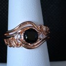 Ring Black AAAAA CZ 925 Sterling Rose Gold Filled #215 #234 USA Seller