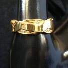 Ring Men’s Classic Wedding Yellow Gold Plate Accent Crystals #226 USA Seller