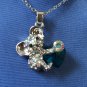 Necklace Koala Bear Rhinestone Blue Heart #232 USA Seller