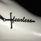 Necklace Word FEARLESS Stainless Steel #284 USA Seller