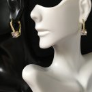 Earrings 14k Yellow Gold Plate Leverback #287 USA Seller