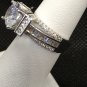Ring Wedding Engagement Sterling Silver Simulated Clear Gems #297 USA Seller