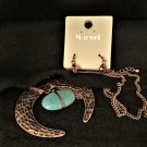Necklace Earring Set Copper Tone Turquoise Stone Pendant #346 USA Seller Necklace Earring Set Copper Tone Turquoise Stone Pendant #346 USA Seller