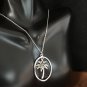 Necklace Earring Set Silver Tone Multi Color Epoxy Palm Tree Pendant #352 USA Seller