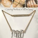 Rhinestone Bar and Quartz Necklaces - Gold #360  USA Seller