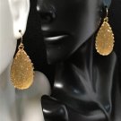 Gold Tone Gold Druzy Acrylic Teardrop Dangle Earring #364 USA Seller Gold Tone Gold Druzy Acrylic Teardrop Dangle Earring #364 USA Seller