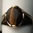 Ring Man's Tiger's Eye Sterling 10K #381 USA Seller