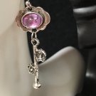 Earrings Mismatch Drop Dangle with a Flower Motif #410 USA Seller