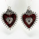 Gothic Punk Red Heart Rose Eye Silver Pendants #630 Gothic Punk Red Heart Rose Eye Silver Pendants #630