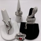 Rings Set of 4 Exaggerated Unique Snake Ring Set #484