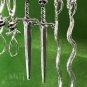 Earrings 5 Pair Heart, Spider, Snake Vintage Silver Look #483