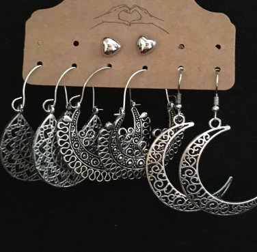 Earrings 4 Pair 3 Dangle Pair One Post Pair #448
