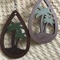 Earrings Palm Tree Wooden Dangle Hook #469