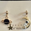 Earrings Petite Blue Moon with Astronaut and Star Charm Post Style #494 Earrings Petite Blue Moon with Astronaut and Star Charm Post Style #494