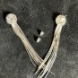 Earrings Gorgeous Silver Tone Strands Rhinestone Post #495