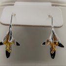 Blooming Flowers Plated Gold Two Tone 925 Silver #497