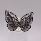 Ring Exaggerated Rhinestone Butterfly #537