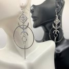 Earrings Vintage Moon Evil Eye Hook Drop  #582