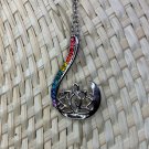 Necklace Colorful Rhinestone Decor Lotus Pendant #623