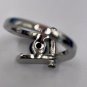 Ring Silver Plated with Crystals Blue White Size 7 #634