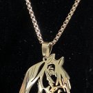Necklace Creative Horse Head Stainless Steel Golden #707
