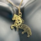 Necklace Horse Pendant Hollow Stainless Steel Golden #715 Necklace Horse Pendant Hollow Stainless Steel Golden #715