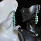 EARRINGS Turquoise C-Shaped Large Hoop Style #721