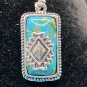 EARRINGS Synthetic Turquoise Dangle Earrings Silver Plated #731