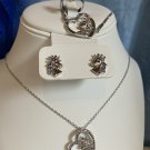 Unicorn Heart Pendant Necklace Earrings Ring Bracelet Set #732