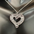 Necklace Rhinestone Heart with Silver Tone #744 Necklace Rhinestone Heart with Silver Tone #744