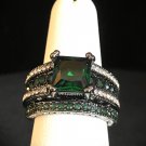 Rings Wedding Engagement Emerald/Black Zirconia #768