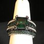 Rings Wedding Engagement Emerald/Black Zirconia #768
