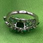 Ring Silver Plated Ring Inlaid Shining Green Zirconia #778