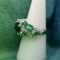 Ring Silver Plated Ring Inlaid Shining Green Zirconia #778