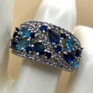 Ring Elegant Blue Aquamarine Tones Zirconia #781