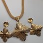 Necklace Earrings Statement Set 3-Piece Flower Design #842
