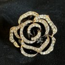 Brooch Black Rose with Rhinestone #965