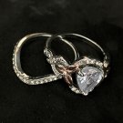 SET Cubic Zirconia Wedding Engagement Ring Set #972