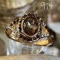 Ring Amber Rhinestone Inscribed Today Tomorrow Always #974