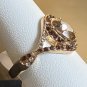 Ring Amber Rhinestone Inscribed Today Tomorrow Always #974