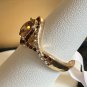 Ring Amber Rhinestone Inscribed Today Tomorrow Always #974
