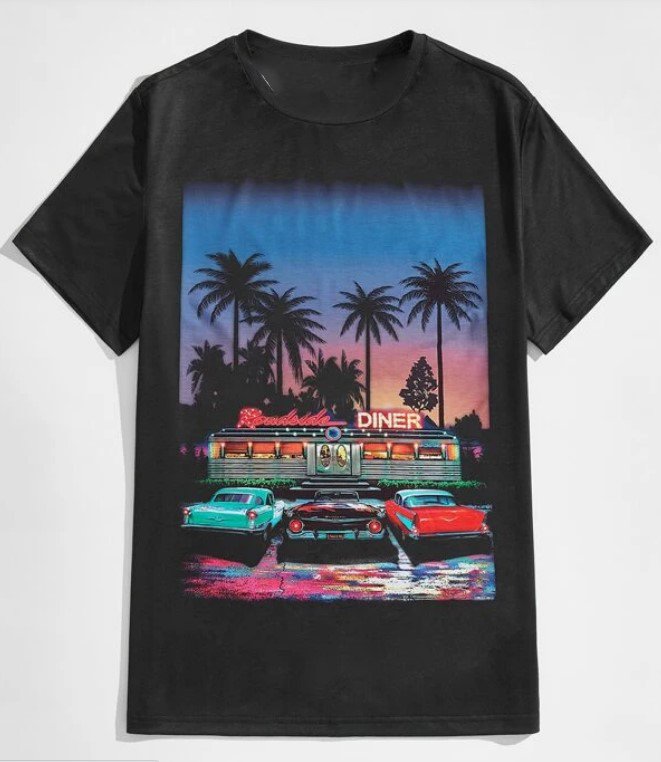 Diner Restaurant And Cars Tee