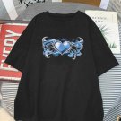 Heart Print Drop Shoulder Tee