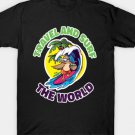 Traveling Surfing Around The World Bird Cool Palm T-Shirt