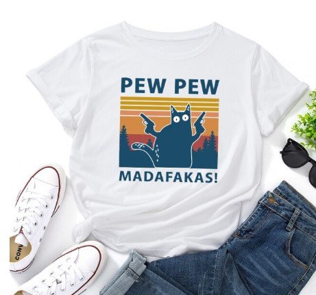 Graphic Tees Cotton Short Sleeve Crew Neck Loose T Shirt