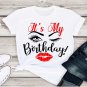 Eyelash & Lips Birthday Shirt, Birthday Party Shirt, Birthday gift