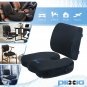 Plixio Memory Foam Lumbar Back Support Pillow and Seat Cushion for Office Chair and Car Seat,