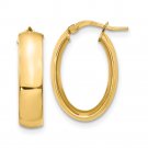 Leslie's Real 14kt Yellow Gold 6mm High Polished Oval Hoop Earrings; for Adults and Teens; for Women