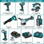 Makita Power Tool Set Combo 18V 3.0Ah Lith-Ion Cordless Battery Charger 7 Piece