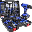 Power Tools Combo Kit, Tool Set with 21V Cordless Drill Set and Hand Tools